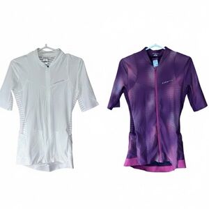 2 Pro Performance Aero Fit Cycling Red&White Jerseys Women’s XS